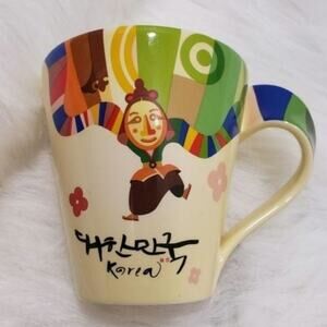 Starbucks 2013 Korean mask dance twisted handle 12oz colorful coffee / tea mug
